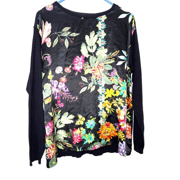 Johnny Was Tops - Johnny Was Black Floral Top